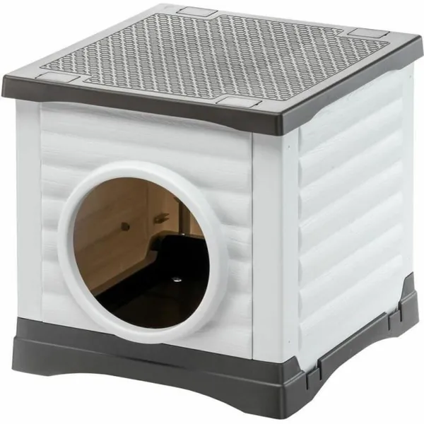 Lemmikin sänky Ferplast PETVILLA 50 Hartsi Kestomuovi 38,5 x 43 x 38,5 cm Valkoinen Harmaa