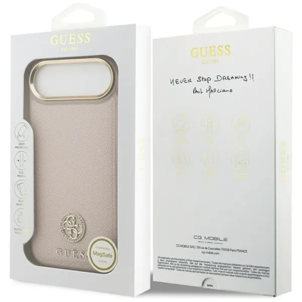 Guess Grained Strass Logo MagSafe - Case iPhone Air (pink)