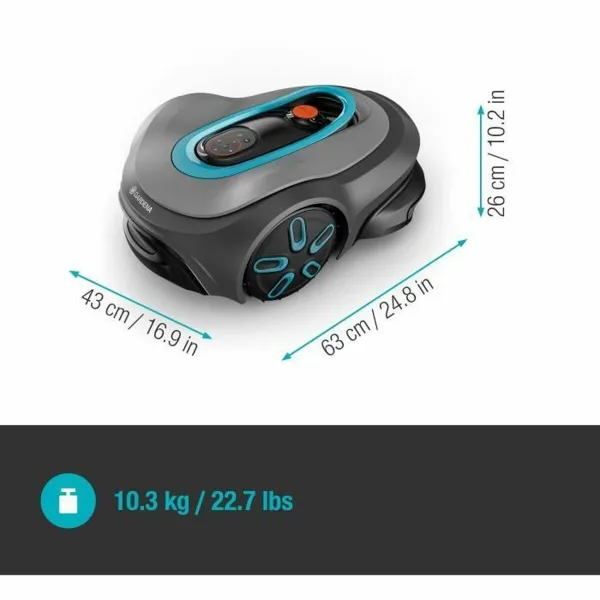 Lawn mowing robot Gardena Smart SILENO max 1200 M² 100 m 1000 m² 250 m 180 m 800 m² 220 m 750 m² 1800 M²