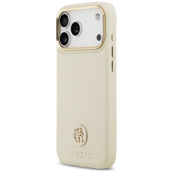 Guess Grained Strass Logo MagSafe - Case iPhone 17 Pro Max (beige)