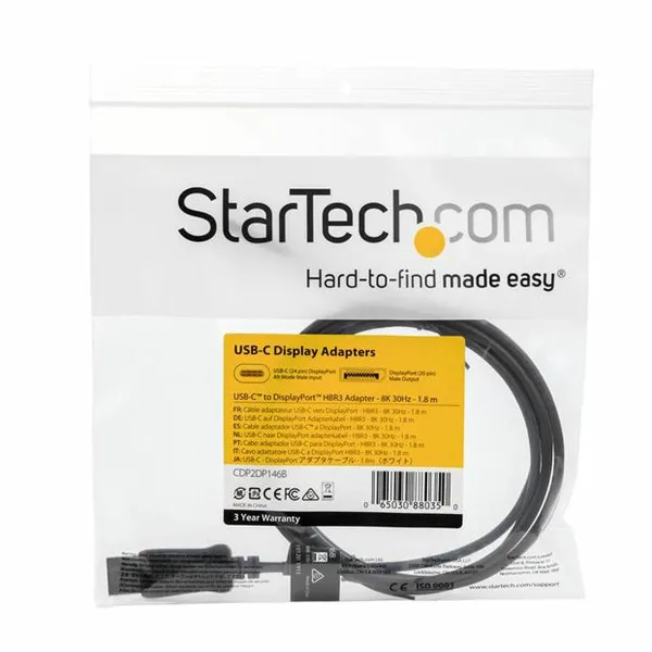 USB C - DisplayPort Adapteri Startech CDP2DP146B 1,8 m Musta