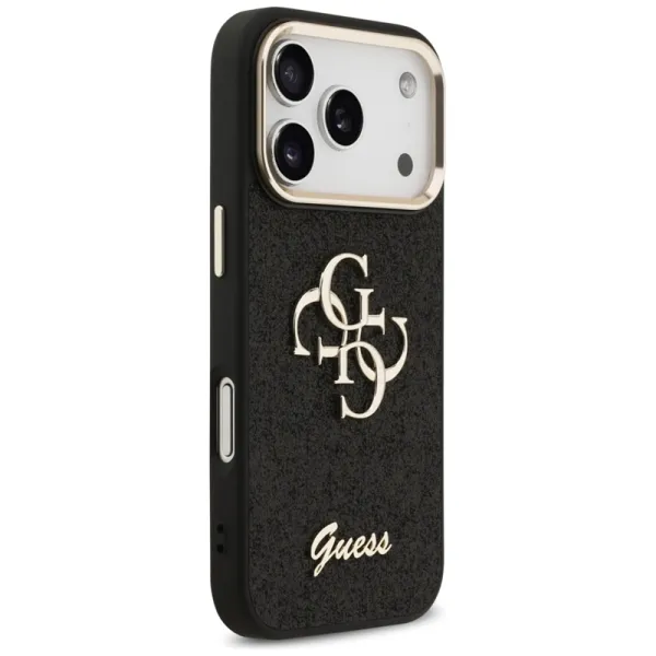 Guess Fixed Glitter Big 4G Metal Frame - Case iPhone 17 Pro (black)