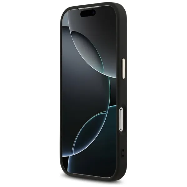 Guess Fixed Glitter Big 4G Metal Frame - Case iPhone 17 Pro (black)