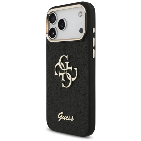 Guess Fixed Glitter Big 4G Metal Frame - Case iPhone 17 Pro Max (black)