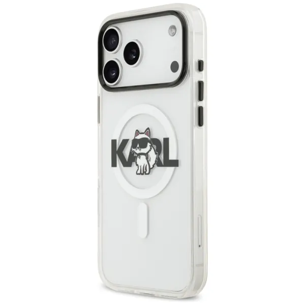 Karl Lagerfeld IML Choupette Sketch Logo MagSafe - Case for iPhone 17 Pro (transparent)
