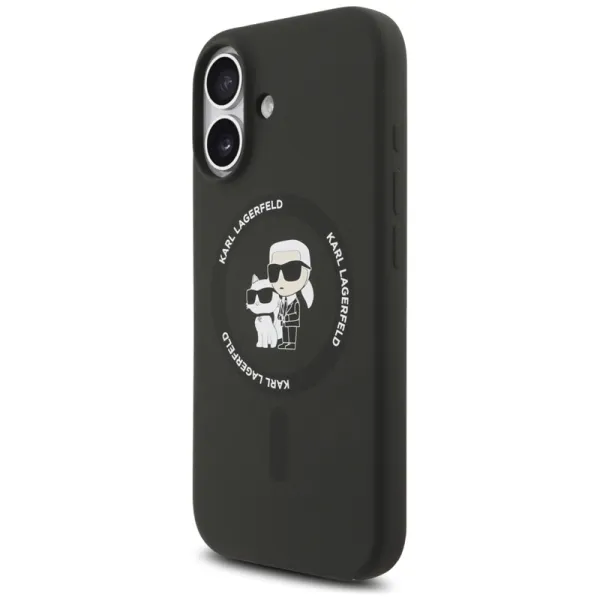 Karl Lagerfeld Silicone Karl & Choupette Ring MagSafe - Case iPhone 17 (black)