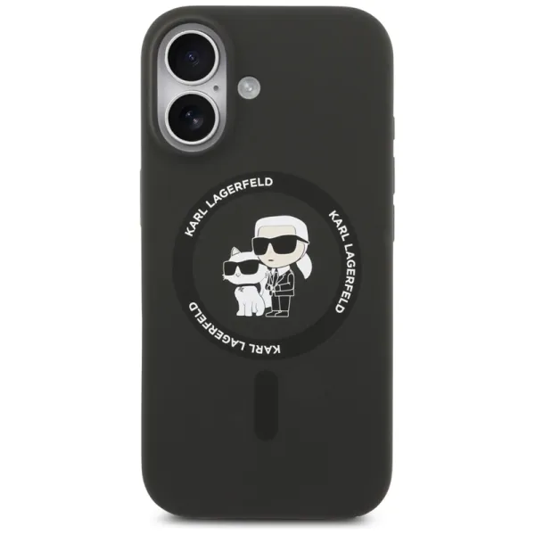 Karl Lagerfeld Silicone Karl & Choupette Ring MagSafe - Case iPhone 17 (black)