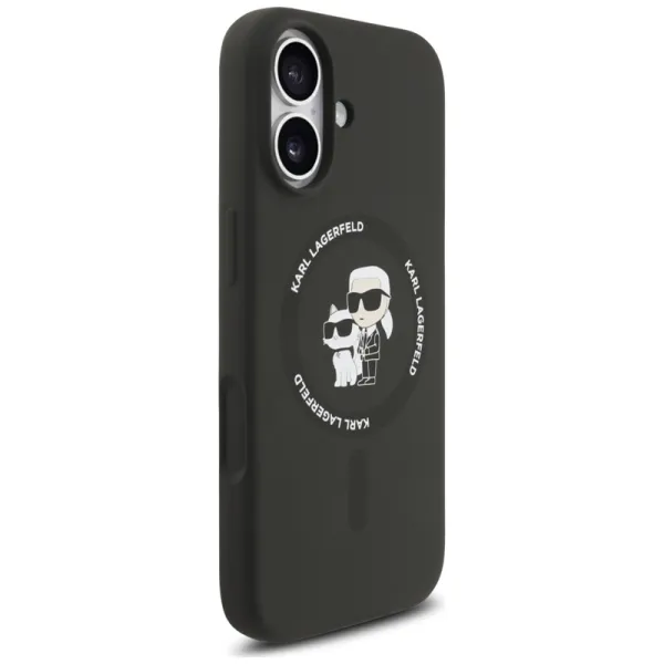 Karl Lagerfeld Silicone Karl & Choupette Ring MagSafe - Case iPhone 17 (black)
