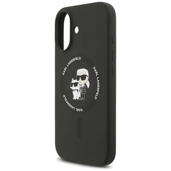 Karl Lagerfeld Silicone Karl & Choupette Ring MagSafe - Case iPhone 17 (black)