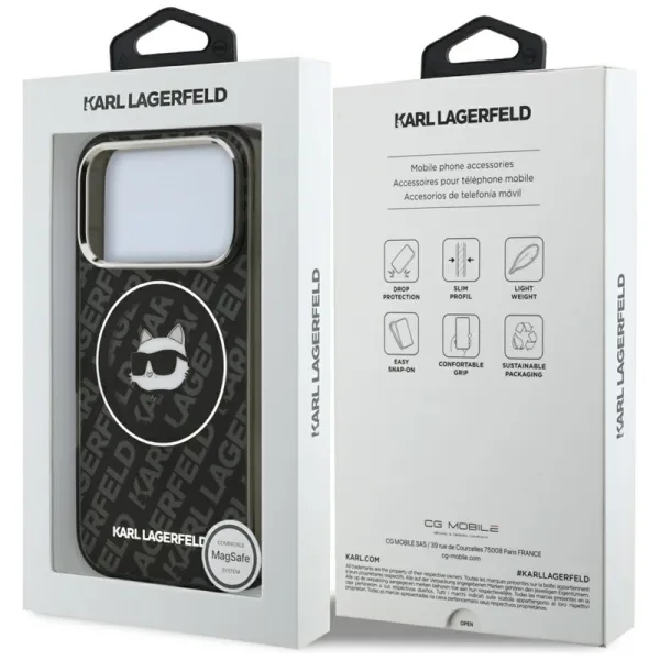 Karl Lagerfeld IML Choupette Head Logo MagSafe - Case for iPhone 17 Pro Max (black)