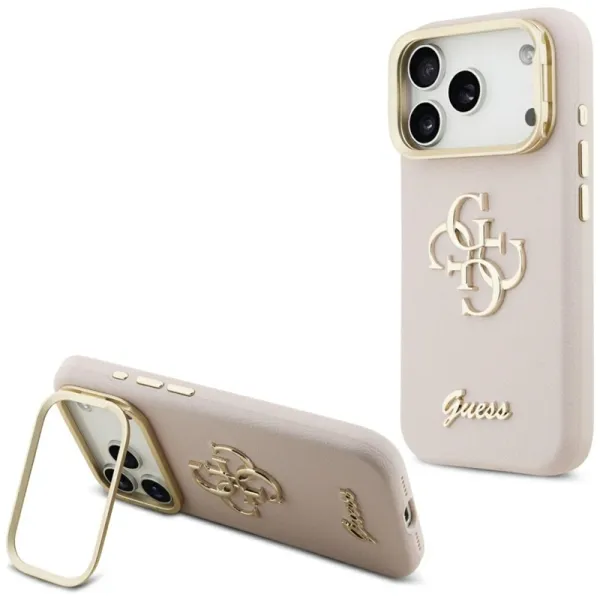Guess Grained Big 4G & Stand Camera - Case iPhone 17 Pro (pink)