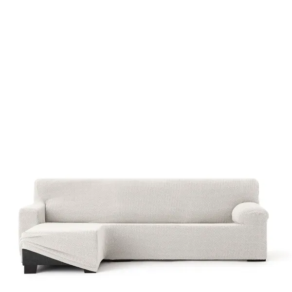 Right short arm chaise longue cover Eysa JAZ White 120 x 120 x 360 cm