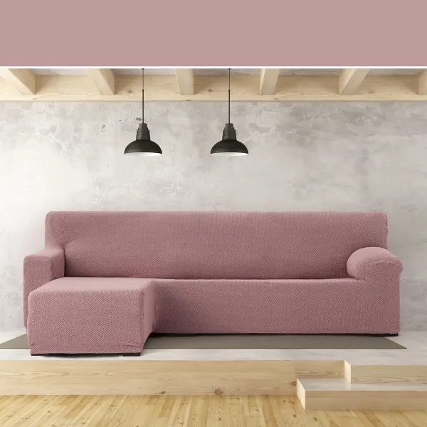 Right short arm chaise longue cover Eysa JAZ Pink 120 x 120 x 360 cm