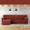 Right short arm chaise longue cover Eysa JAZ Dark Red 120 x 120 x 360 cm