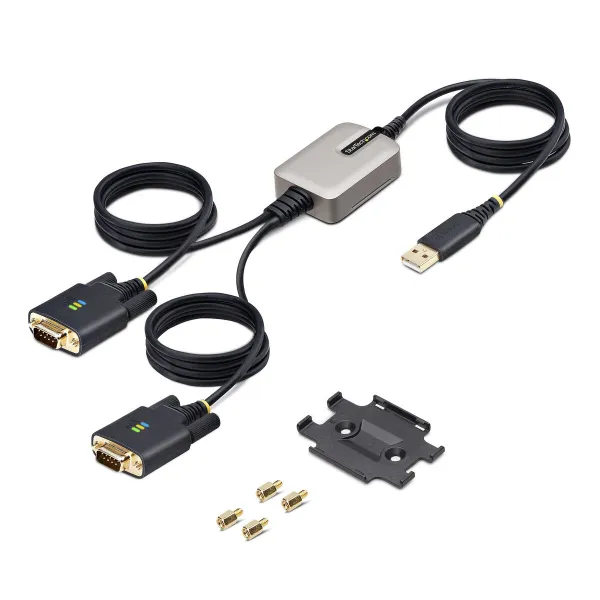 USB Cable Startech 2P6FFC-USB-SERIAL Black Grey