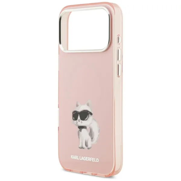 Karl Lagerfeld IML Aquarelle Choupette & Logo MagSafe - Case iPhone 17 Pro (Pink)