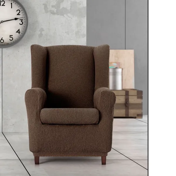 Armchair slipcovers Eysa TROYA Brown 80 x 100 x 90 cm