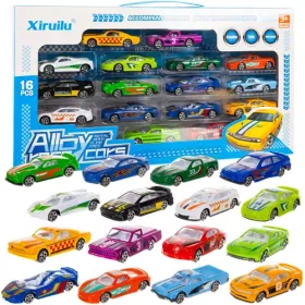 Värikkäät autot/jouset 1:64 - 16 kpl Kruzzel 20352