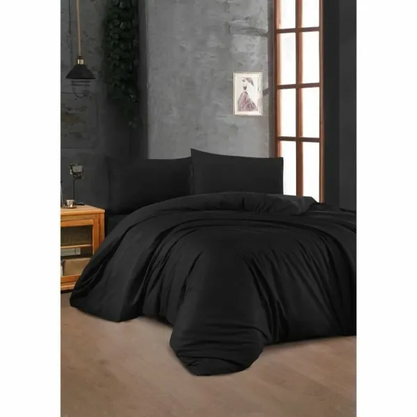 Duvet cover set Black Super king 3 Pieces