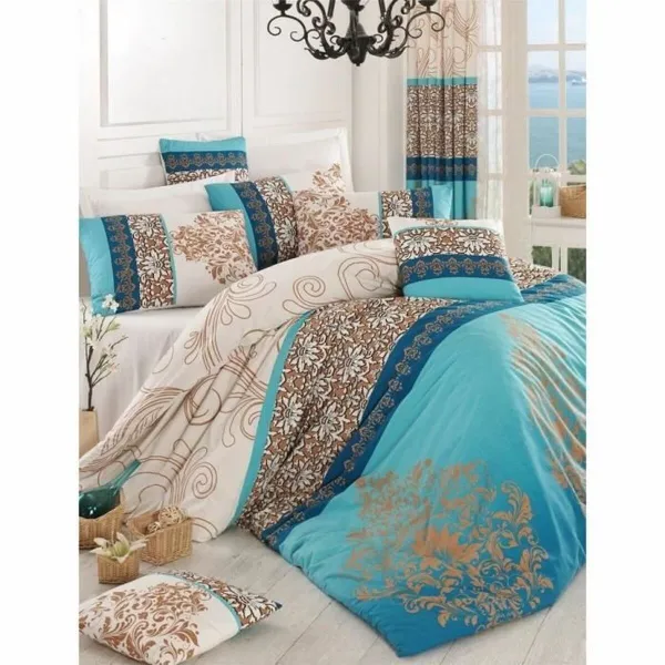 Duvet cover set Turquoise Super king 3 Pieces