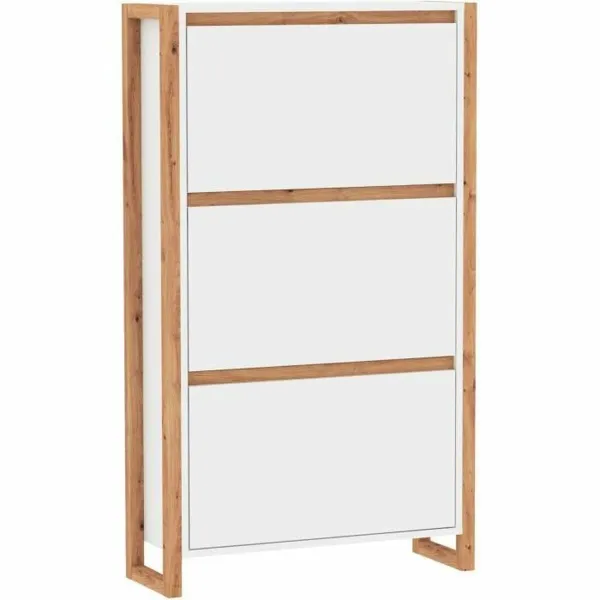 Shoe Rack White Oak 70 x 25 x 125 cm