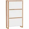 Shoe Rack White Oak 70 x 25 x 125 cm