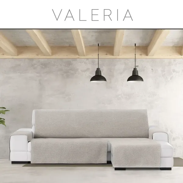 Sofa Cover Eysa VALERIA Light grey Linen 100 x 110 x 240 cm