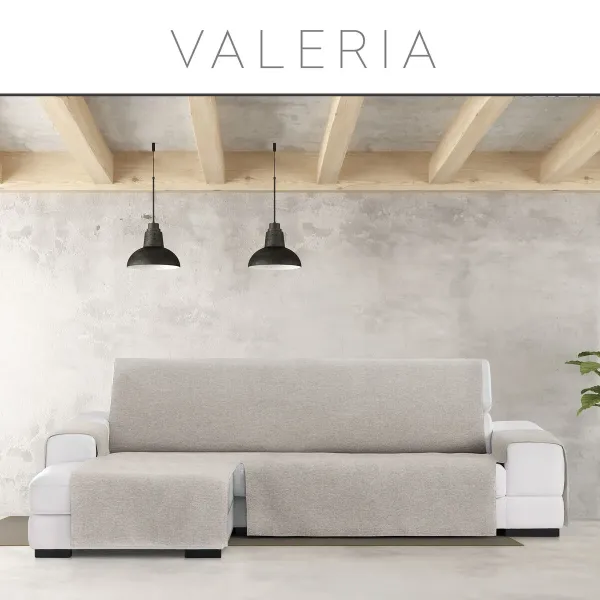 Sofa Cover Eysa VALERIA Light grey Linen 100 x 110 x 240 cm