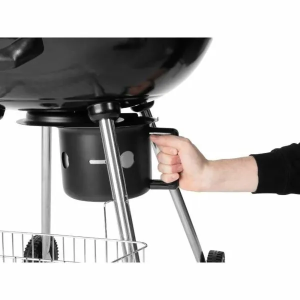 Ogļu Barbekjū ar Vāku un Riteņiem Fieldmann FZG 1004 Melns Apaļš