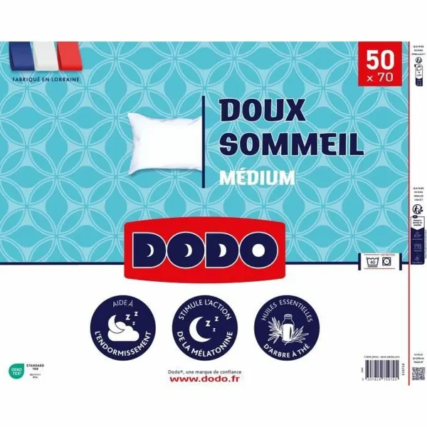 Padi DODO DOUX SOMMEIL Valge 50 x 70 cm