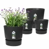 Set of pots Elho Black Plastic Circular 2 Pieces