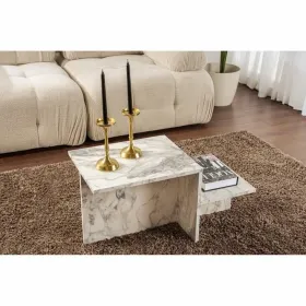 Centrālais galds Harmony Balts Pelēks 80 x 40 x 40 cm Marmors