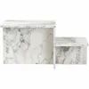 Diivanilaud Harmony Valge Hall 80 x 40 x 40 cm Marmor