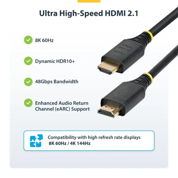 HDMI Cable Startech HDMI21-CBL-8K60-2M Black 2 m