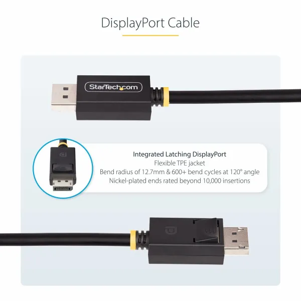 USB Kabelis Startech DP21-3M-DP40-CABLE Melns 3 m