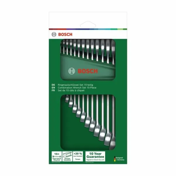 Kombinuotų veržliarakčių rinkinys BOSCH 6-21 mm 15 Dalys