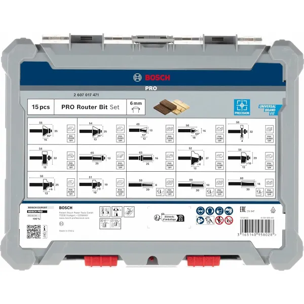 Ritinių rinkinys BOSCH 2607017471 Metalinis 15 Dalys