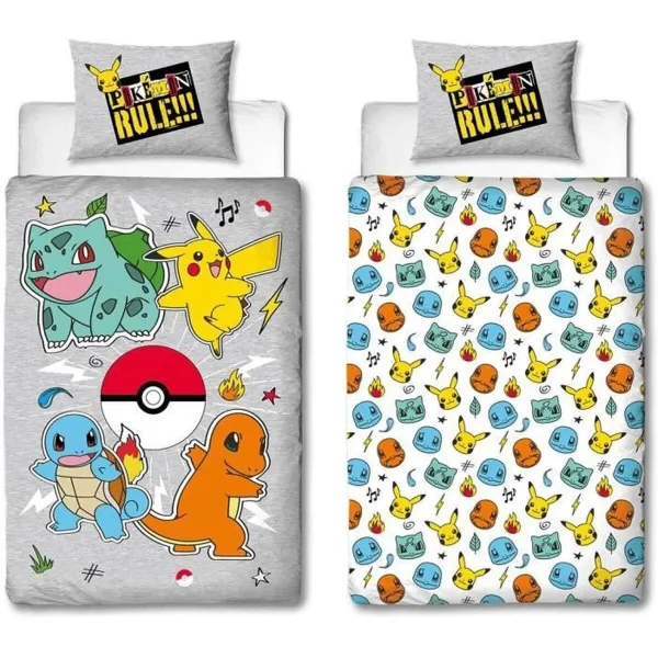 Pussilakanasetti Pokémon Harmaa Sänky 140 2 Kappaletta