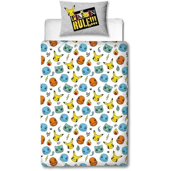 Duvet cover set Pokémon Grey Double 2 Pieces