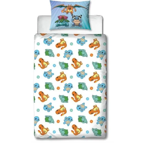Antklodės užvalkalų rinkinys Pokémon 25 x 4 x 30 cm Mėlyna Lova 140 2 Dalys