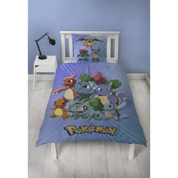 Antklodės užvalkalų rinkinys Pokémon 25 x 4 x 30 cm Mėlyna Lova 140 2 Dalys