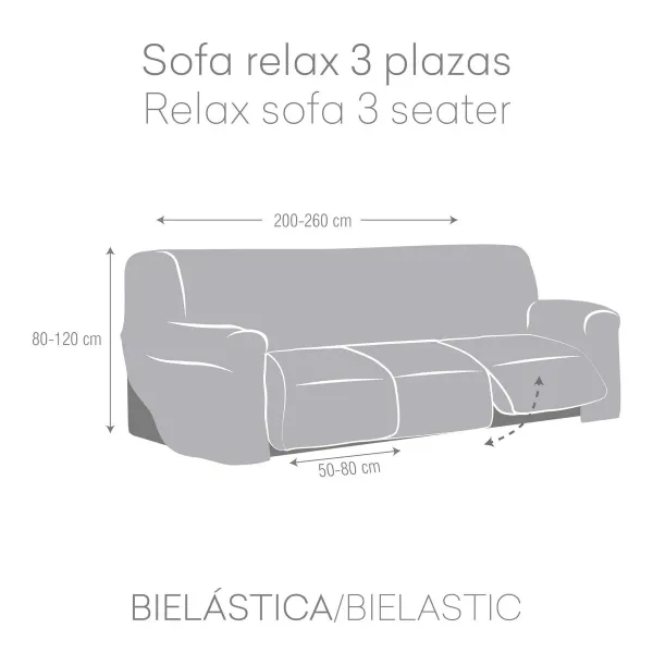 Sofa Cover Eysa JAZ Grey 70 x 120 x 260 cm