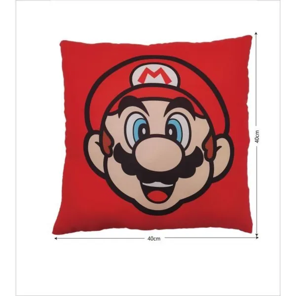 Подушка Mario Bros 39 x 3 x 41 cm Разноцветный полиэстер печатные Детский