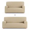 Sofa cover set Eysa TROYA Beige 70 x 110 x 210 cm 2 Pieces