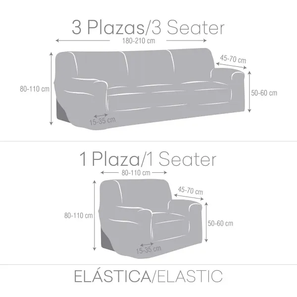 Sofa cover set Eysa TROYA White 70 x 110 x 210 cm 3 Pieces