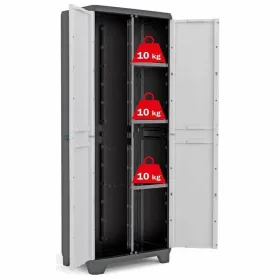 Hyllyt KIS 9726000 0616 02 Musta/Harmaa Hartsi Muovinen 68 x 39 x 173 cm