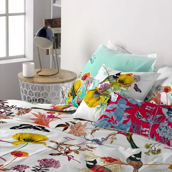 Set of cushion covers HappyFriday Birds of paradise Multicolour 2 Pieces