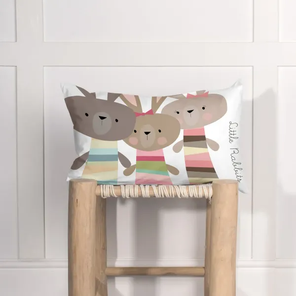 Cushion cover HappyFriday Moshi Moshi Rabbit Family Multicolour 50 x 30 cm