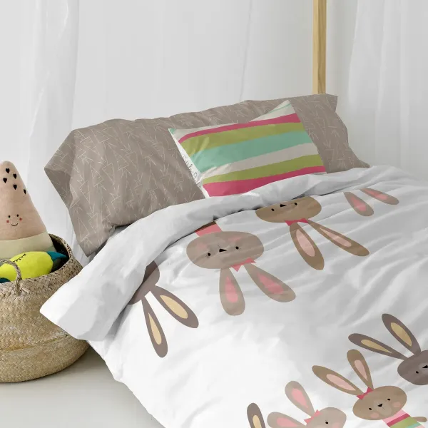 Cushion cover HappyFriday Moshi Moshi Rabbit Family Multicolour 50 x 30 cm