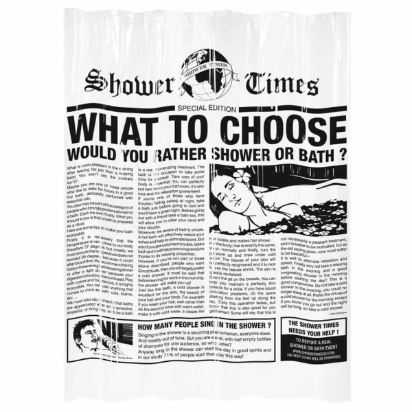 Dušo užuolaidos Gelco Gazette Juoda PEVA 180 x 200 cm